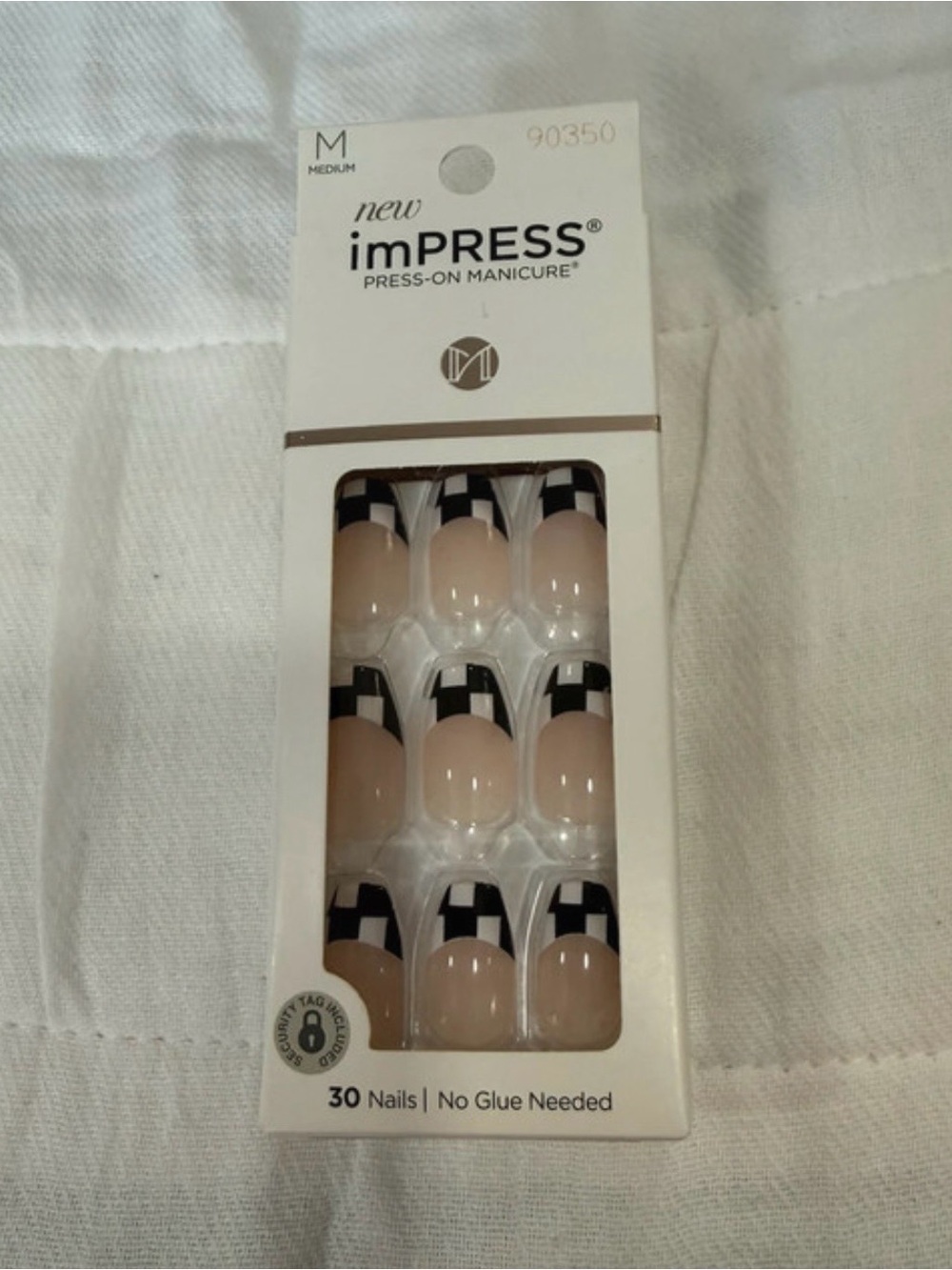 imPRESS Nude Press-On Manicure with Black Accent Tips